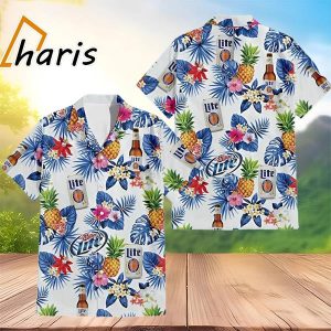 Tropical Pineapple Miller Lite Hawaiian Shirt