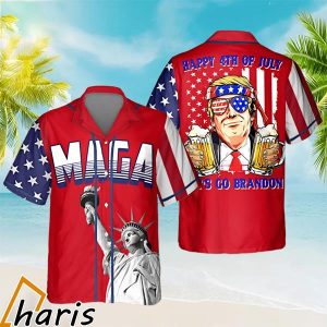 Trump 2024 MAGA Happy 4th Of July Let’s Go Brandon Hawaiian Shirt