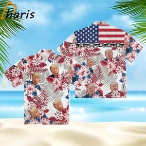 Trump Funny Photo Flower Tropical Floral Hawaiian Shirt