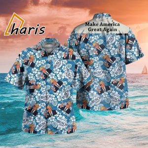 Trump Make America Great Again Busch Light Hawaiian Shirt Memes