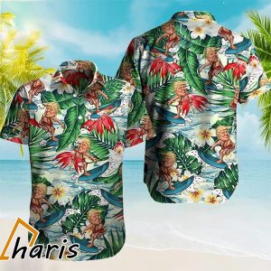 Trump Surfing Pattern Men’s Hawaiian Shirt