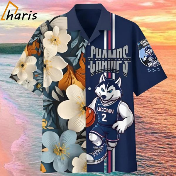 UCONN National Champions 2024 Floral Hawaiian Shirt