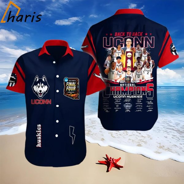 UConn National Champions 2024 Back To Back Hawaiian Shirt