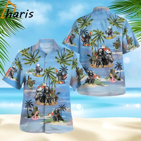 Vader Boba Fett Trooper Summer Time Blue Hawaiian Shirt