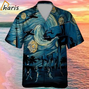 Van Gogh Starry Night Spaceship Star Wars Hawaiian Shirt