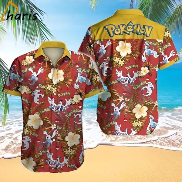 Water Type Legendary Pokemon Tropical Red Yellow Hawaiian Shirt