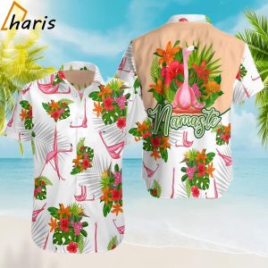 Yoga Flamingo Hawaii Shirt Hibiscus Yoga Flamingo Hawaiian Shirt