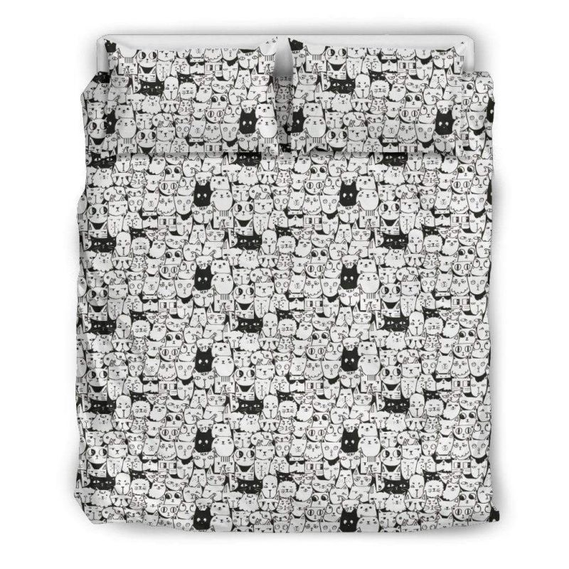 Adorable Cats Pattern Duvet Cover and Pillowcase Set Bedding Set Adorable Cats Pattern Duvet Cover and Pillowcase Set Bedding Set