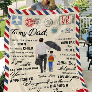 Air Mail To My Dad I Know Its Not Easy For A Man To Raise A Child Blanket