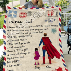Air Mail To My Dad I Know Its Not Easy For A Man To Raise A Woman Blanket