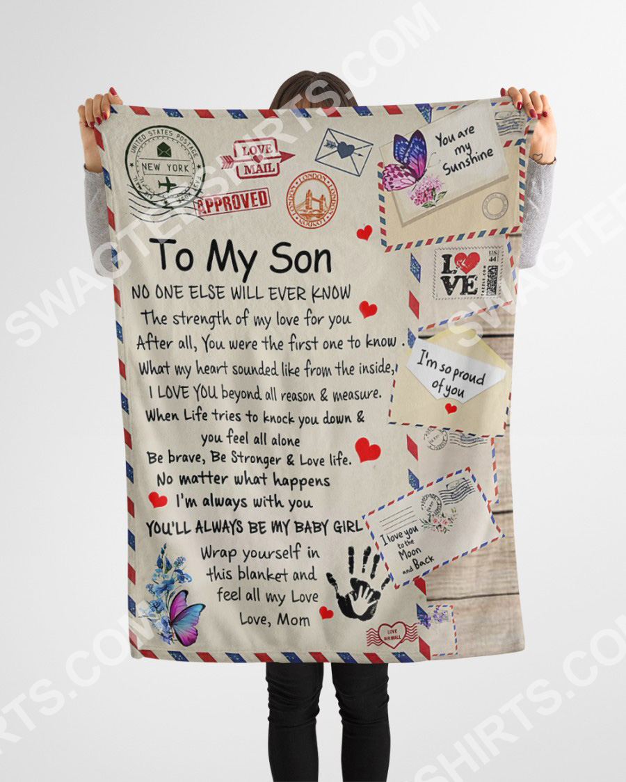 Air Mail To My Son Be Strong And Love Life Your Mom Blanket Air Mail To My Son Be Strong And Love Life Your Mom Blanket