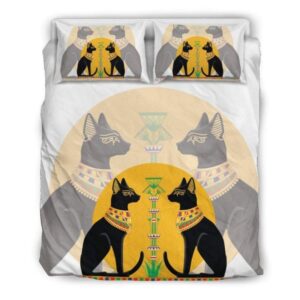 Ancient Egyptian Cats Duvet Cover and Pillowcase Set Bedding Set