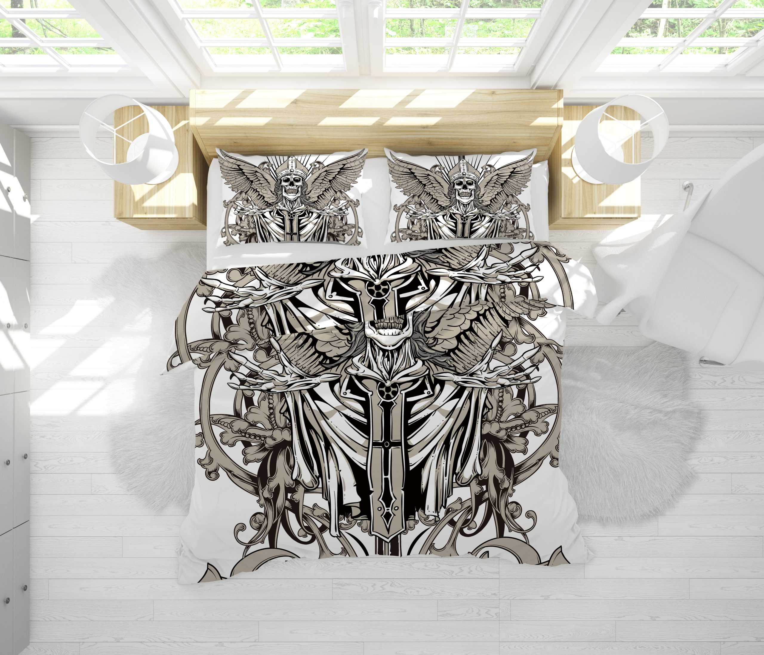 Angel Skull Duvet Cover and Pillowcase Set Bedding Set scaled 1 Angel Skull Duvet Cover and Pillowcase Set Bedding Set scaled 1