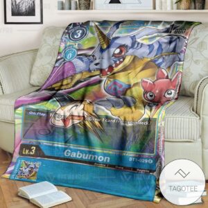 Anime Digimon Gabumon Custom Soft Blanket Tagotee