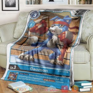 Anime Digimon Gaomon Custom Soft Blanket 1