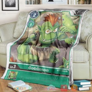 Anime Digimon Goblimon Custom Soft Blanket 1