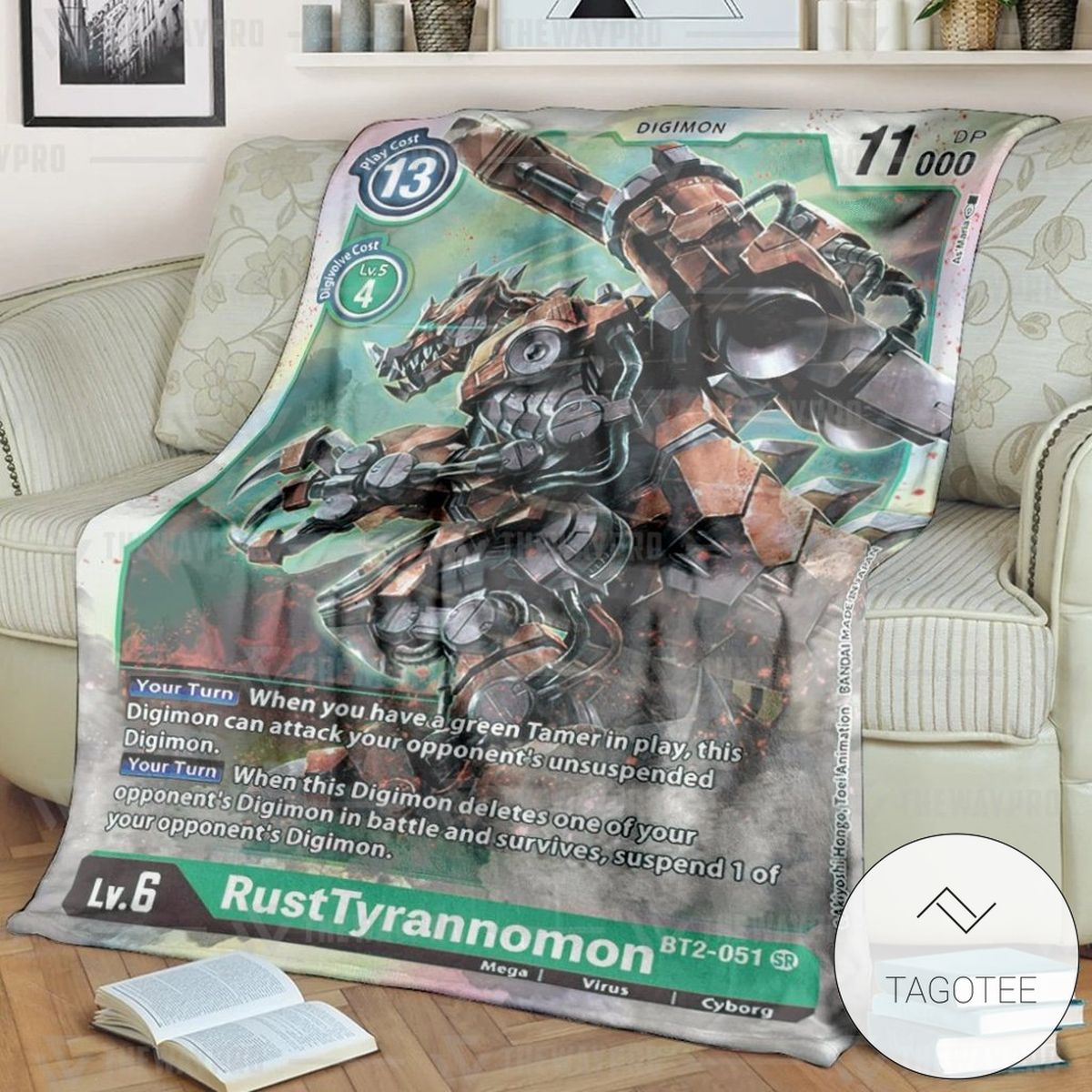 Anime Digimon Rusttyranomon Custom Soft Blanket Anime Digimon Rusttyranomon Custom Soft Blanket