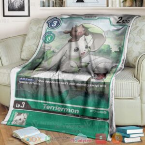 Anime Digimon Terriermon Custom Soft Blanket 1