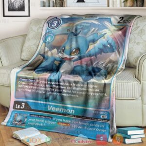 Anime Digimon Veemon Custom Soft Blanket 1