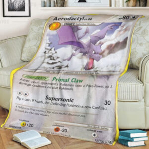 Anime Pokemon Aerodactyl Lv 44 Full Print Soft Blanket