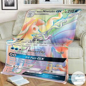 Anime Pokemon Alolan Ninetales Gx Guardians Rising Custom Blanket