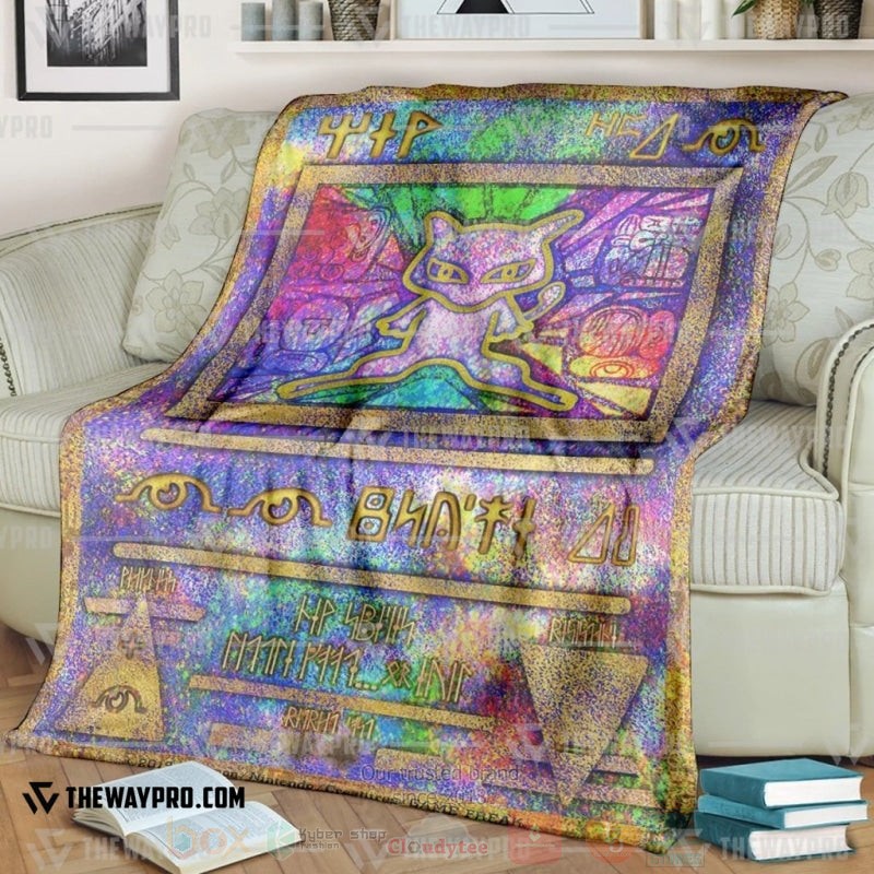 Anime Pokemon Ancient Mew Holo Blanket Anime Pokemon Ancient Mew Holo Blanket