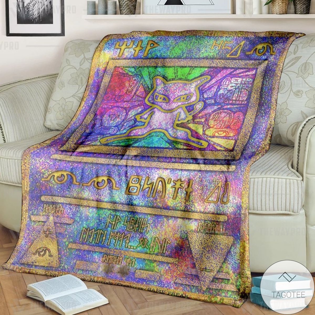 Anime Pokemon Ancient Mew Holo Custom Blanket Anime Pokemon Ancient Mew Holo Custom Blanket