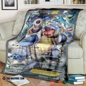 Anime Pokemon Blastoise Ex Xy Promos Soft Blanket 4