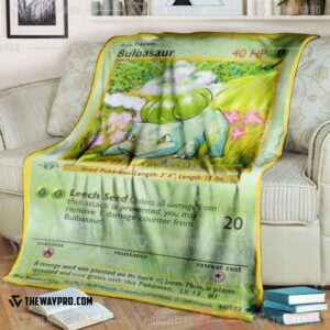 Anime Pokemon Bulbasaur 1St Edition Blanket