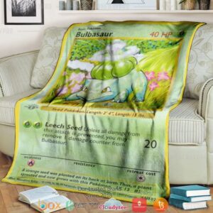 Anime Pokemon Bulbasaur 1St Edition Soft Blanket