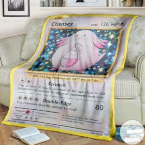 Anime Pokemon Chansey Custom Blanket