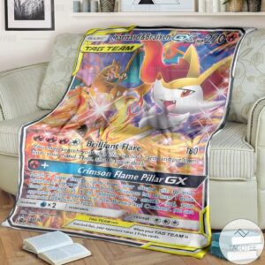 Anime Pokemon Charizard Braixen Gx Custom Blanket