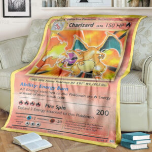 Anime Pokemon Charizard Evolutions Full Print Soft Blanket