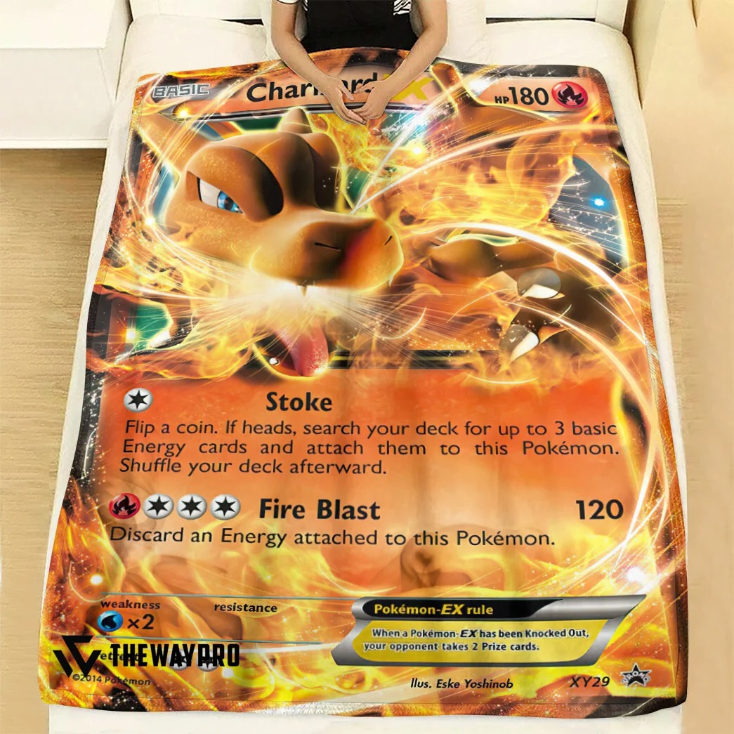 Anime Pokemon Charizard Ex Xy Promos Custom Soft Blanket Anime Pokemon Charizard Ex Xy Promos Custom Soft Blanket