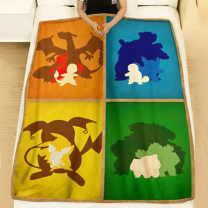 Anime Pokemon Charizard Pikachu Blastoise Venusaur Custom Soft Blanket