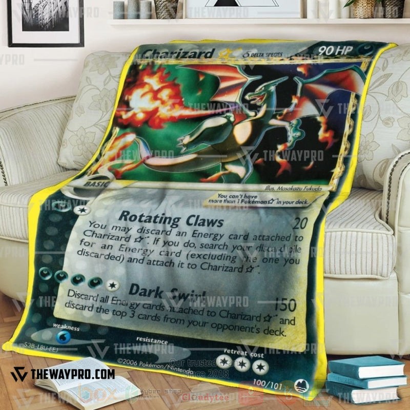 Anime Pokemon Charizard Star Gold Star Dragon Frontiers Blanket Anime Pokemon Charizard Star Gold Star Dragon Frontiers Blanket