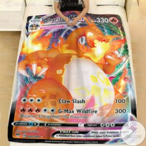 Anime Pokemon Charizard Vmax Darkness Ablaze Custom Blanket