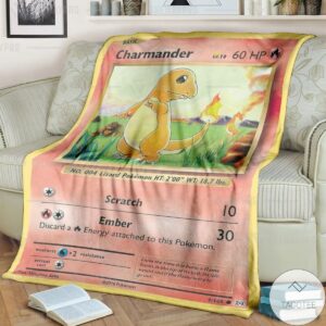 Anime Pokemon Charmander Custom Blanket