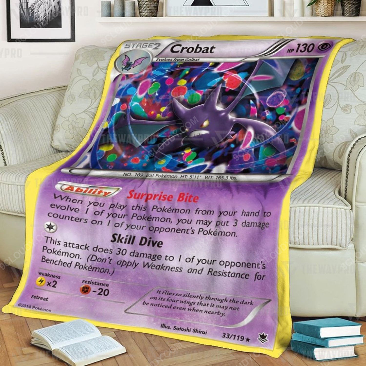 Anime Pokemon Crobat Full Print Soft Blanket Anime Pokemon Crobat Full Print Soft Blanket