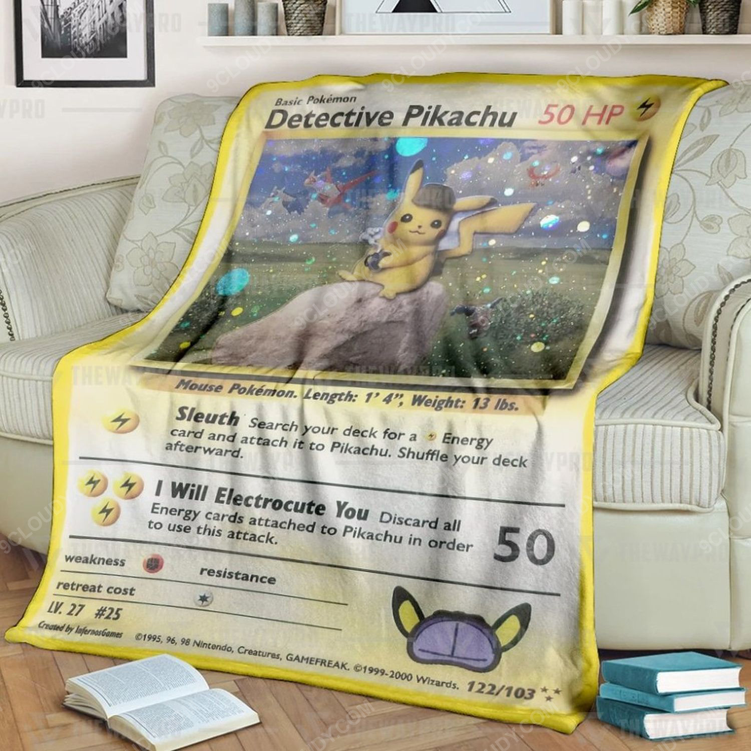 Anime Pokemon Detective Pikachu Full Print Soft Blanket Anime Pokemon Detective Pikachu Full Print Soft Blanket