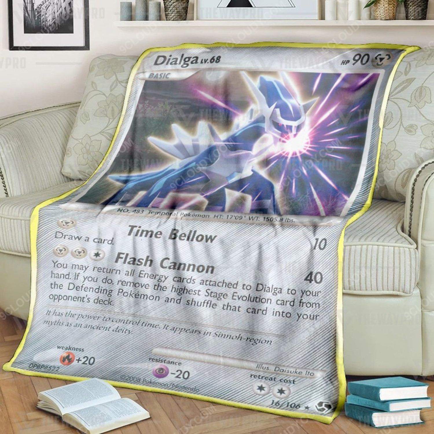Anime Pokemon Dialga Lv 68 Full Print Soft Blanket Anime Pokemon Dialga Lv 68 Full Print Soft Blanket
