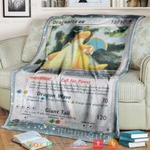 Anime Pokemon Dragonite Ex Dragon Soft Blanket