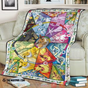 Anime Pokemon Eevee Eeveelutions Soft Blanket 3