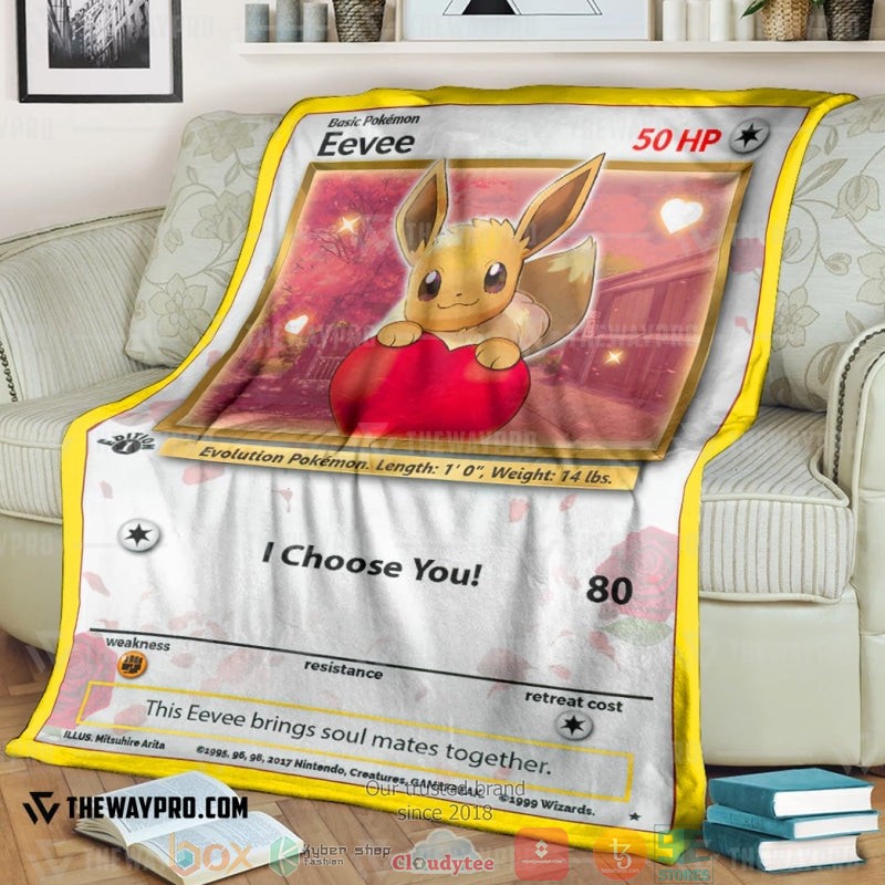 Anime Pokemon Eevee I Choose You Soft Blanket Anime Pokemon Eevee I Choose You Soft Blanket