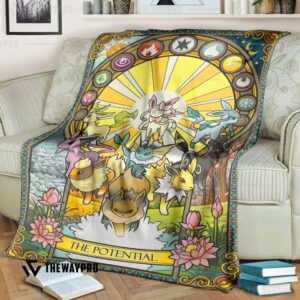 Anime Pokemon Eevee The Potential Quilt Blanket
