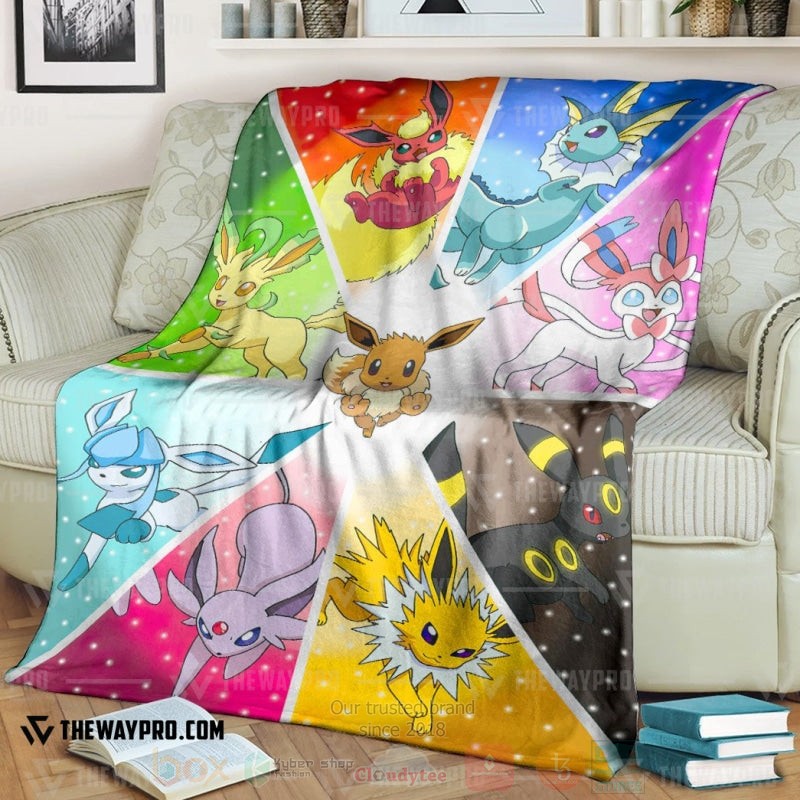 Anime Pokemon Eeveelutions Blanket Anime Pokemon Eeveelutions Blanket