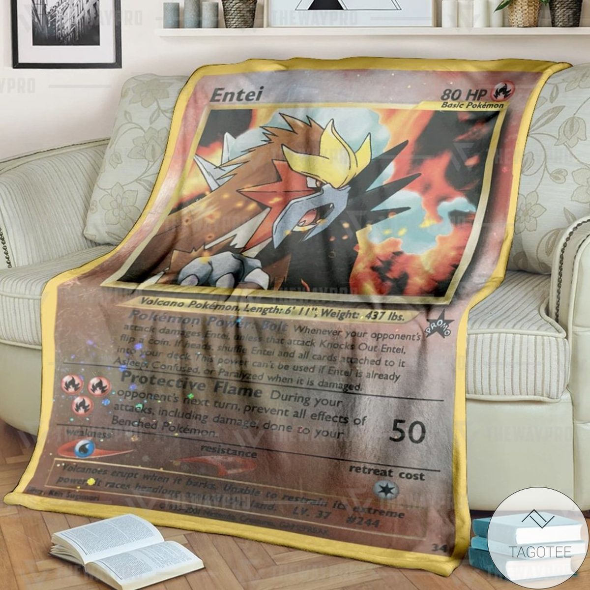 Anime Pokemon Entei Custom Blanket Anime Pokemon Entei Custom Blanket