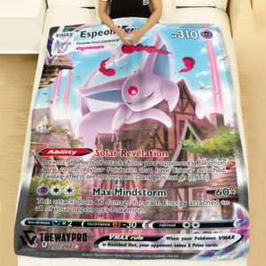 Anime Pokemon Espeon Vmax Fusion Strike Custom Soft Blanket