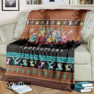 Anime Pokemon Evolutions Quilt Blanket
