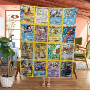 Anime Pokemon Ex Cards Custom Soft Blanket